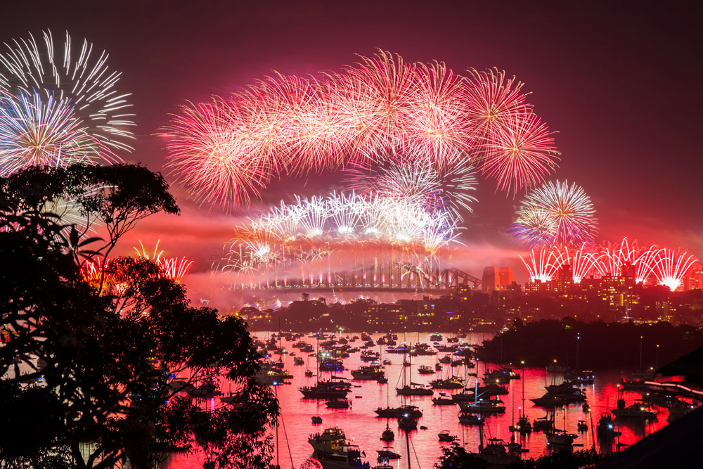 sydney fireworks during new years eve
